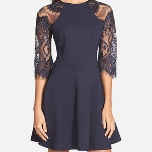 NWT BB Dakota Yale Lace Panel Fit & Flare Dress